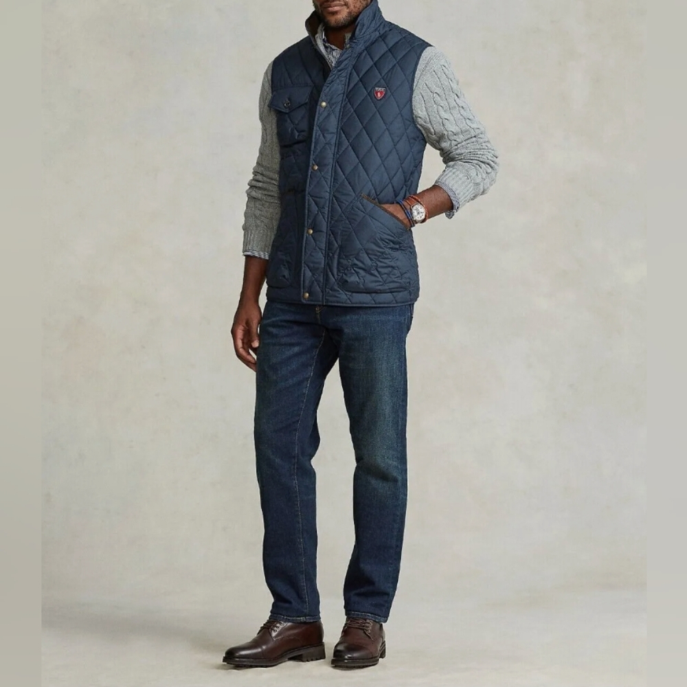 NWT POLO RALPH LAUREN Water Repellant Quilted Vest Navy